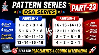 Java Pattern Programs Number and Star Pattern Problems Part-23 DSA Pattern Series