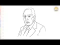 Niels Bohr drawing easy Portrait sketches How to draw Niels Henrik David Bohr step by step