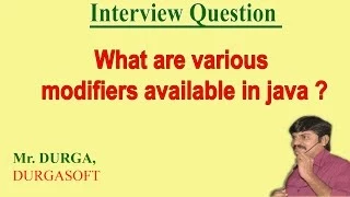 What are the various modifiers available in java