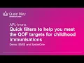 APL-Imms Quick filters to help you meet the QOF targets for childhood immunisations