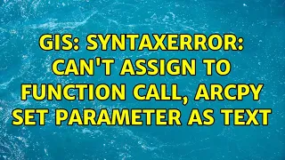 GIS SyntaxError can t assign to function call arcpy set parameter as text