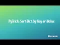 How to sort dict by key or value in Python