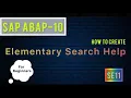 SAP ABAP-10 How to Create Elementary Search Help For Beginners