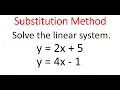 Solve The LINEAR System y 2x 5 y 4x - 1