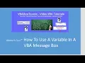 VBAHowTo Tip4 How To Use A Variable In A VBA Message Box