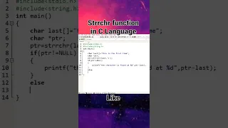 strrchr function in C Language