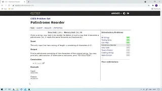 CSES FI PYTHON Palindrome Reorder