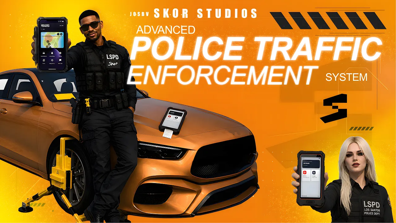 FiveM Police Traffic Enforcement System | QBCore & Qbox | Custom Props, Wheel Clamps, Tickets