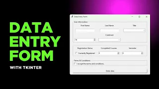 Python GUI project - Data Entry Form with Tkinter 49 mins real time No talking
