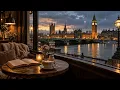 Rainy London Jazz Café ☕ A Cozy Window Seat by Big Ben  3 Hours in 8K