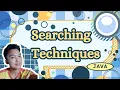 SEARCHING TECHNIQUES Linear Search Algorithm Binary Search Algorithm JAVA
