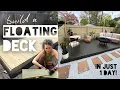 I built a FLOATING DECK with NO SAW NO PERMITS NO DIGGING how to build a deck ground level