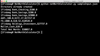 Net Worth Calculator - Demo and Code Python