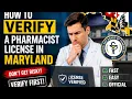 How to verify a pharmacist license in Maryland