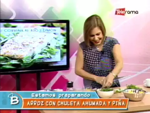 ARROZ CON CHULETA AHUMADA Y PIÑA