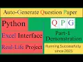 Auto-Generate Question Paper Q P G System a Python Excel Interface Real World Project InfoXel