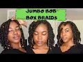 HOW TO EASY JUMBO BOB BOX BRAIDS TUTORIAL PROTECTIVE STYLE NATURAL HAIR RUBBERBAND METHOD