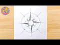 How to draw a Compass Very easy drawing for beginners Compass Drawing Major Directions