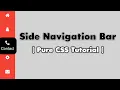 Side Bar Navigation Menu Pure CSS HTML5 CSS3 Full Tutorial
