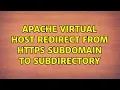 Apache Virtual Host redirect from https subdomain to subdirectory 3 Solutions