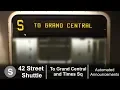 R142 S 42 Street Shuttle Train Automated Announcements
