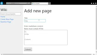 CS50 Project 1 Wiki CS50 s Web Programming with Python and JavaScript CS50w Project1 - Wiki