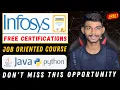 Free Python And Java Certifications By Infosys Job Oriented Courses
