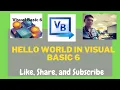 Hello World in Visual Basic 6