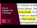 How to Highlight Text in InDesign