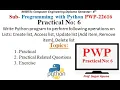 Python Practical-6 Perform Operations on List MSBTE PWP 22616