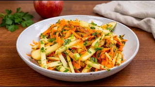 La ensalada de manzana y zanahoria más fácil, fresca y deliciosa que he preparado 🍎🥕