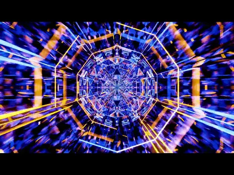 Download MP3 4K VJ Loop. Flight in abstract sci-fi neon tunnel