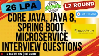 Core Java Java 8 Spring Boot Microservice Docker Real Interview Questions Synechron