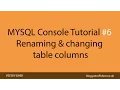 MYSQL Console Tutorial Renaming and changing table columns
