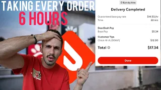Taking Every Doordash Earn By Time Order For 6 Hours Straight