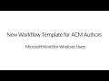 New Workflow Template for ACM Authors - Validation Procedure