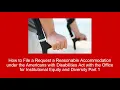 How to File a Request for Reasonable Accommodation Part 1