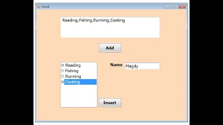 Visual Basic net How to insert all items CheckedListBox with checkstate to sql database