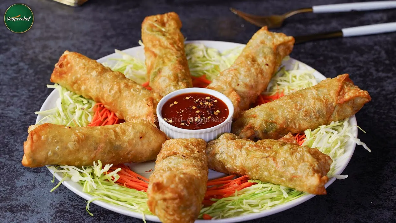 Cheesy Seekh Kabab Spring Roll Recipe by SooperChef