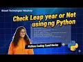 Python Leap Year Check Tamil Python Tutorial Learn Python Programming Step by Step