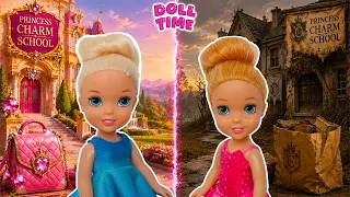 DollTime Elsie and Annie Rich vs Poor School Stories for kids!