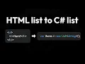 Convert HTML list to a C list