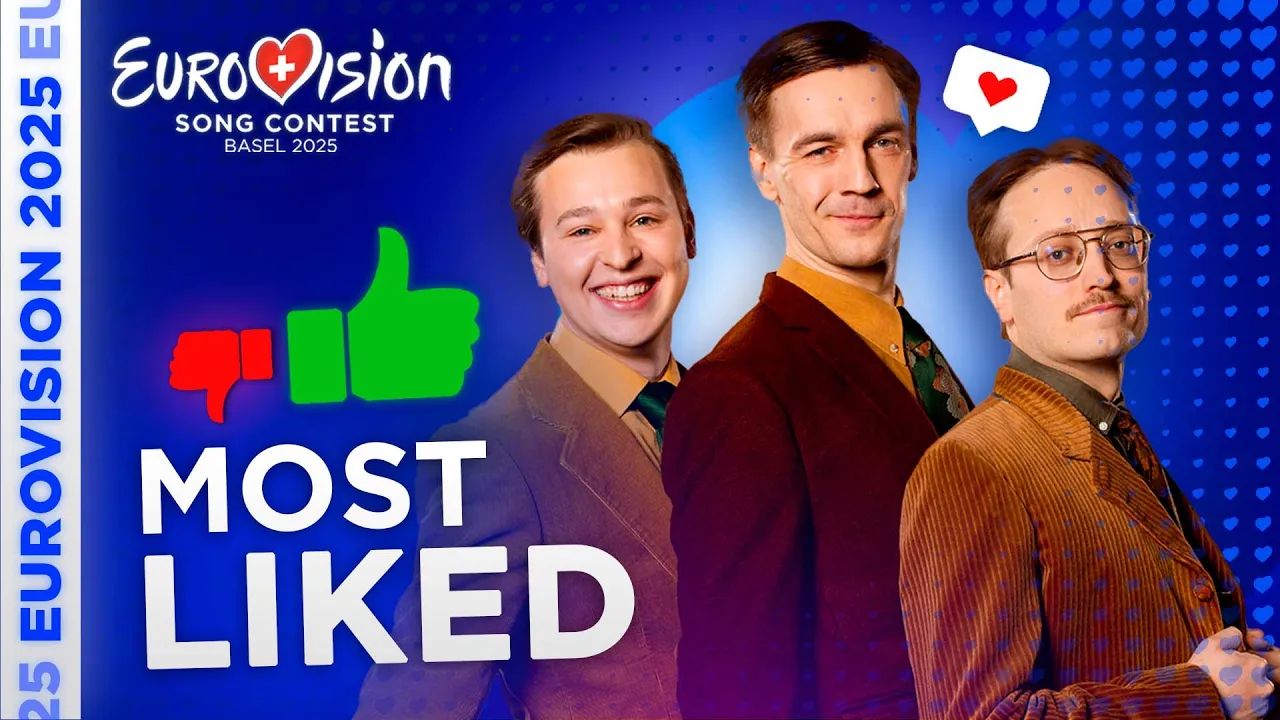 Eurovision 2025: MOST LIKED SONGS on YouTube (TOP 37) Eurovision 2025: MOST LIKED SONGS on YouTube (TOP 37)