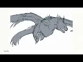 two dragons fight midair - animation 2d