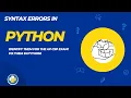 019 Syntax errors Includes Python lab with autograding