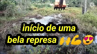 Dicas de como fazer represa com escavadeira, início EP1..