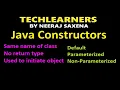 Constructors in java types of constructors
