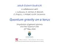 Sing18 Quantum gravity on a torus by Jakub Gizbert-Studnicki