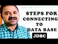 JDBC STEPS FOR CONNECTING TO DATA BASE STEPS FOR JAVA DATA BASE CONNECTIVITY WEB TECHNOLOGIES