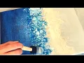 DIY Easy Crushed Glass Wall Art Blue and Silver Glitter Canvas Art